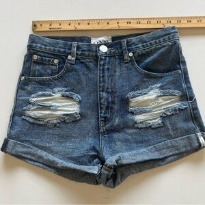 One Teaspoon x Free‎ People Women's 26 Jean Shorts Outlaws Distressed High Rise